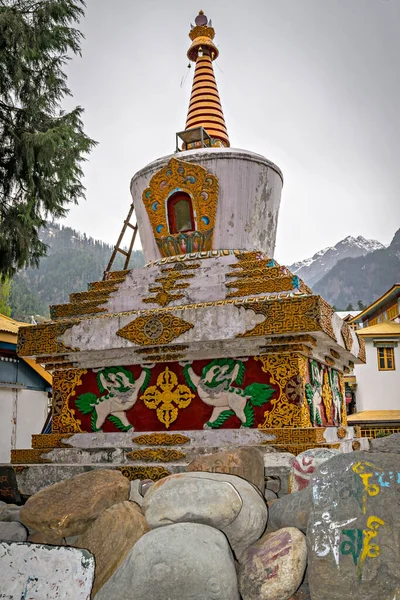 Pěkně Ručně Malované Barevné Budhdhist Pagoda Manali Himachal Pradesh Indie — Stock fotografie
