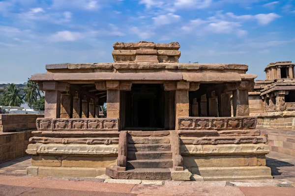 Forntida 8Th Century Snidade Sten Tempel Aihole Karnataka Indien Det — Stockfoto