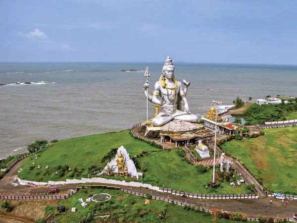 世界第二高 印度卡纳塔克邦Murdeshwar的Shiva勋爵雕像 123英尺高 — 图库照片