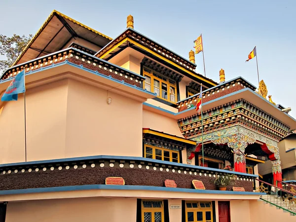 Barevné Jemně Řemeslně Gonjang Gompa Sikkim Indie Domovem Některých Nejunikátnějších — Stock fotografie