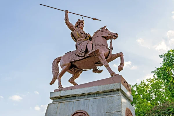 Pune Maharashtra Indien Maj 2016 Krigshandling Staty Bajirao Peshwe Framför — Stockfoto