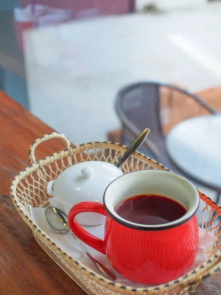 Hrnek Čaj Kavárně — Stock fotografie