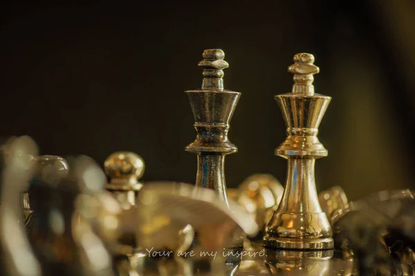 Satranç Oyun Rekabet Kavramı Satranç Lider Karar Oyunu Kavramı Dikkatli — Stok fotoğraf