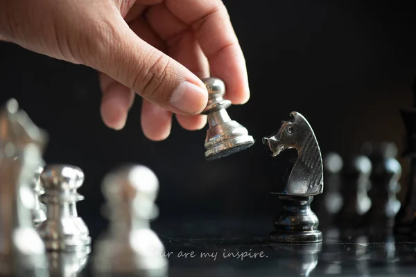 Chess Game Competition Business Concept Chess Leader Decision Game Concept — Stock Photo, Image