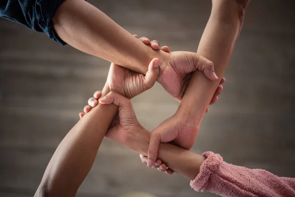 Kracht Van Teamwork Synergie Van Het Team Bouwen Ondersteuning Doelen — Stockfoto