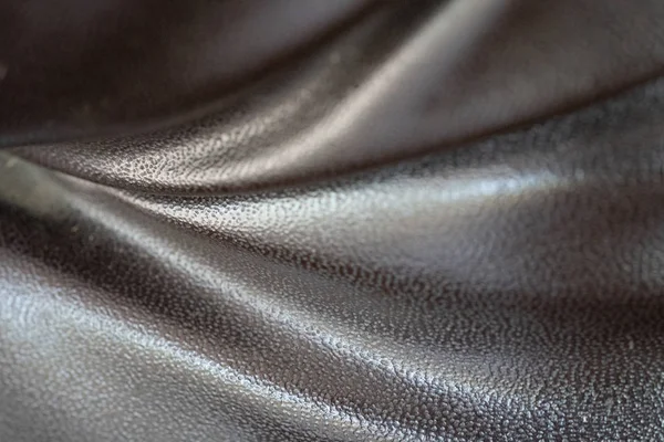 Close View Black Leather Texture Background — Stock Photo, Image