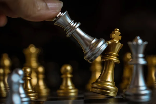 Chess game competition business concept , Fighting and confronting problems, threats from surrounding problems. Exhibited under the concept of games