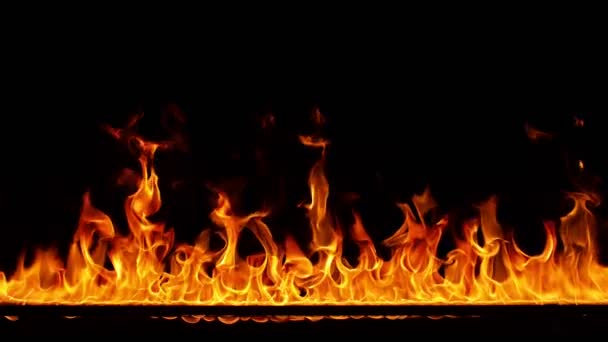 Fire Line Super Slow Motion Isolated Black Stock Video C Hefr