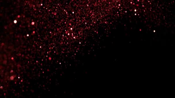 Rote Glitzerexplosion Superzeitlupe — Stockvideo