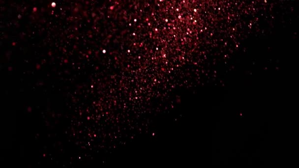 Röd Glitter Explosion Super Slow Motion — Stockvideo