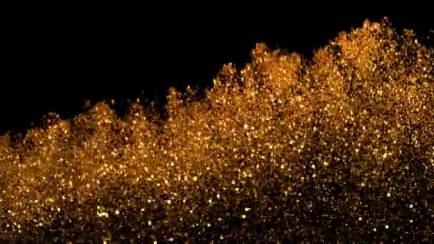 Gouden Glitter Explosie Super Slow Motion — Stockvideo