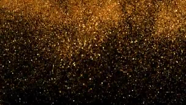 Goldene Glitzerexplosion Superzeitlupe — Stockvideo