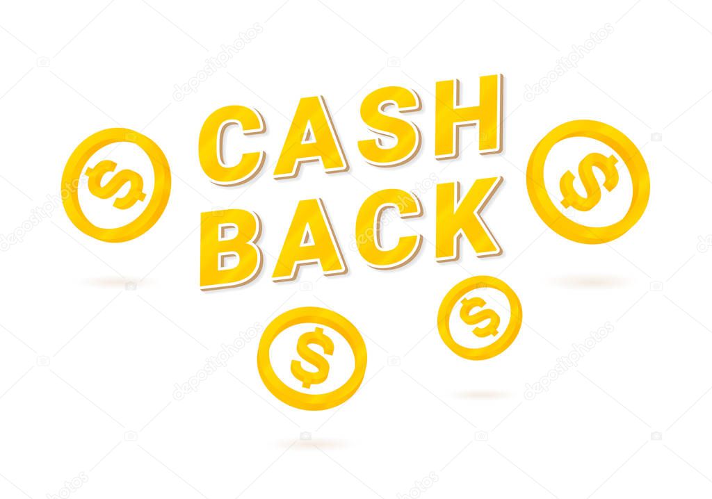 Cashback icon with isometric cent