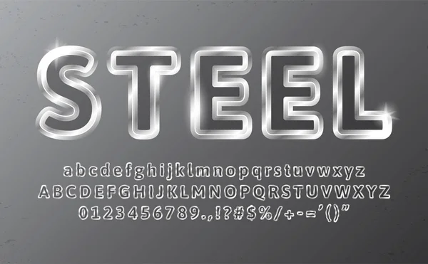 Chrome Alphabet Steel — стоковый вектор