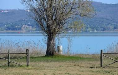 Bahar İtalyan Gölü'nün doğal görünümü 