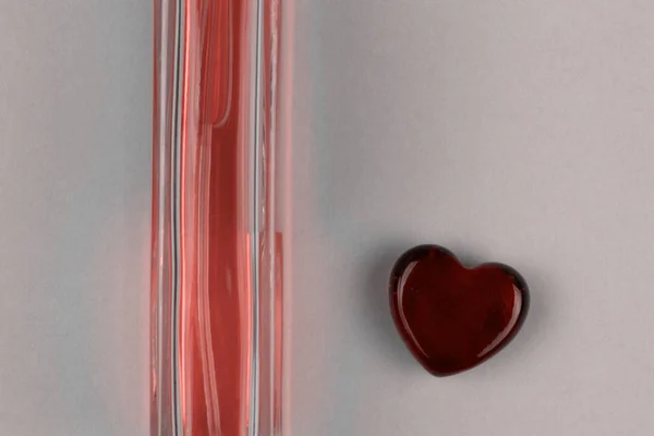 Set Parfume Bottle Red Heart Symbol Gift Love — Stock Photo, Image