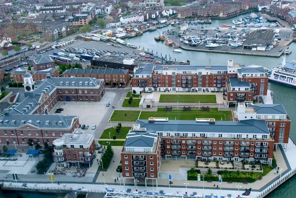Letecký pohled na přístav Portsmouth — Stock fotografie
