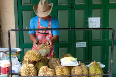 Tay stret Pazar durian satıcı