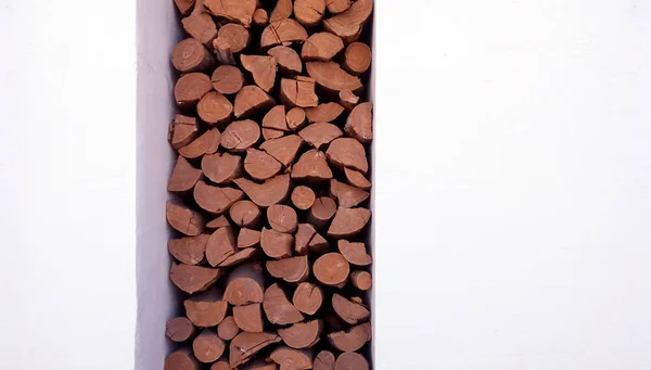 Ozdoba Zeď Dřevěné Srubové Dřevo — Stock fotografie