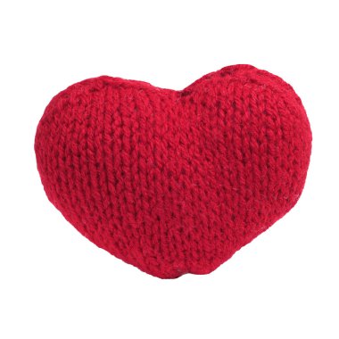 Sembol sevgi tığ işi kırmızı beyaz arka plan üzerinde Hearts.