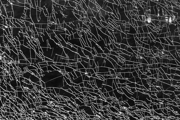 Pęknięty szkło czarno-białe tło monochromatyczne — Zdjęcie stockowe