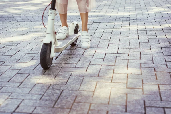 Eco friendly transport electro scooter city transport ride — Stock Photo, Image