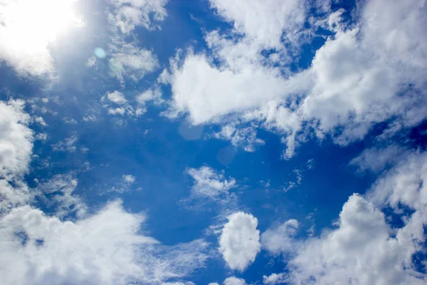 Blue sky and beautiful fluffy cloud. Best summer sky photo background. Royalty Free Stock Images