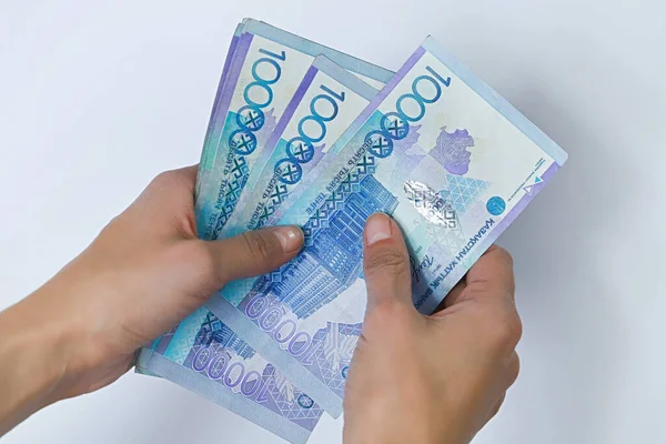 Recalculación Moneda Nacional Kazajistán Tenge — Foto de Stock