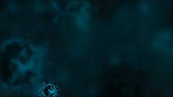 Крупный План Размытых Вирусных Клеток Голубой Фон Медицинской Концепции Иллюстрация — стоковое фото