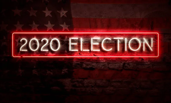 Elecciones Presidenciales Arte Gráfico Político Neon Sign 2020 — Foto de Stock