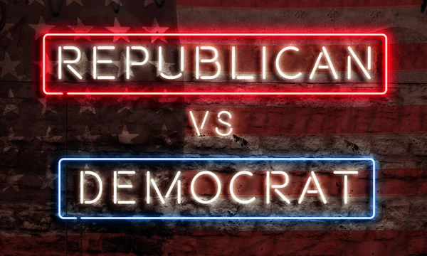 Cumhurbaşkanlığı Siyasi Grafik Sanatı Neon İşareti Cumhuriyetçiye karşı Demokrat