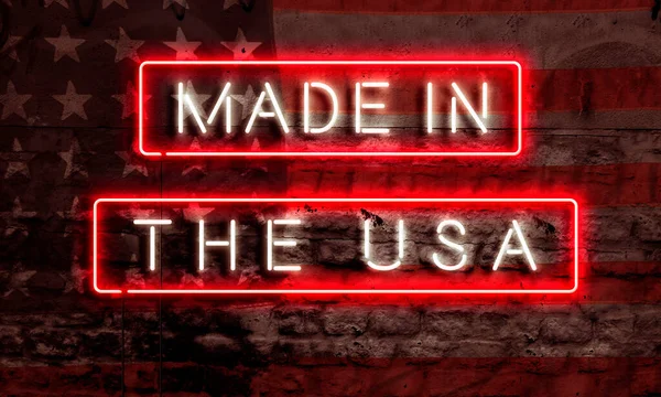 Made Usa Product Graphic Wall Art Pop Grunge Brick Wall — Stock Photo, Image