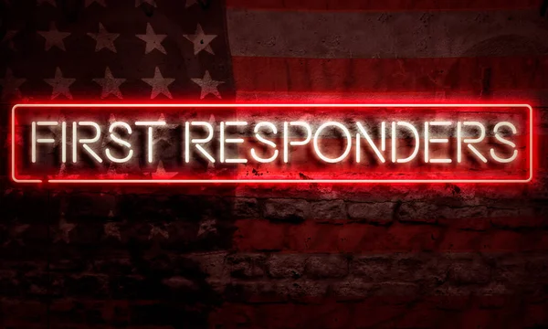 First Responder Graphic Art American Flag — Stock Photo, Image