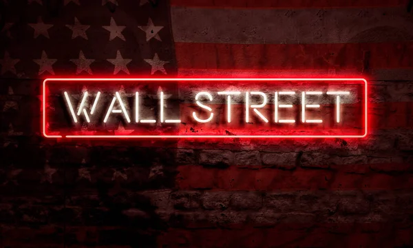 Wall Street Conceptual Graphic Pop Art Amerikai Zászló Szó Stock Kép