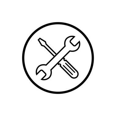 İkonu onar. Anahtar simgesi. Ayarlar simgesi izole edildi