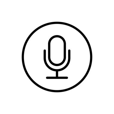 Mikrofon simge vektör. Mikrofon işareti. Karaoke mikrofon simgesi. Yayın mikrofon işareti