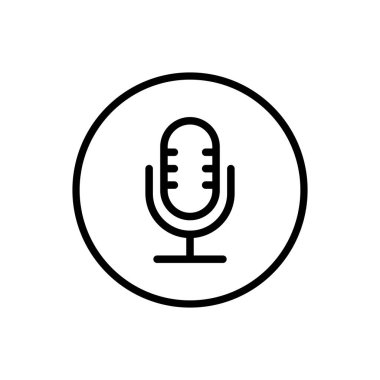 Mikrofon simge vektör. Mikrofon işareti. Karaoke mikrofon simgesi. Yayın mikrofon işareti