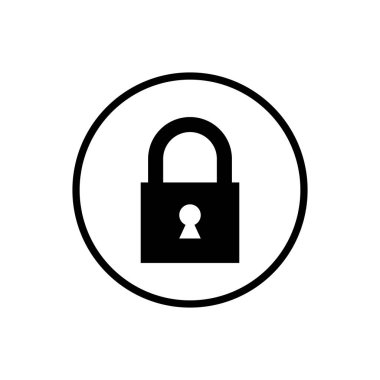 Kilit simgesi. Şifreleme simgesi. Beyaz arka plan üzerinde izole trendy düz stil kilit simgesi. Güvenlik simgesi web tasarımı için