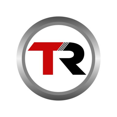Çemberli soyut TR Baş harfleri logosu
