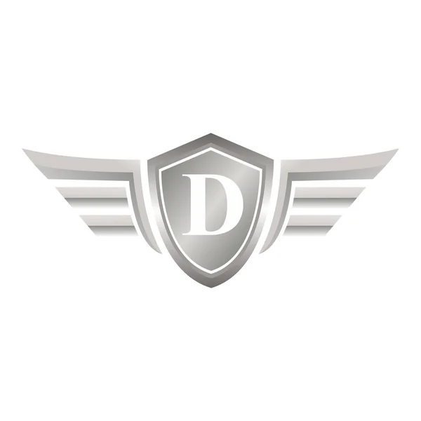 Resumen Inicial Logo Con Escudo — Vector de stock