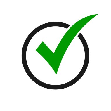 Simge vektörünü kontrol et. İşaret simgesini işaretle. kontrol listesi simgesi