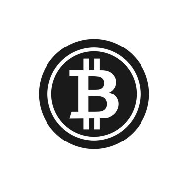 Bitcoin simgesi seti. Şifreli para birimi sembolü. Engelleme zinciri. Kripto para birimi