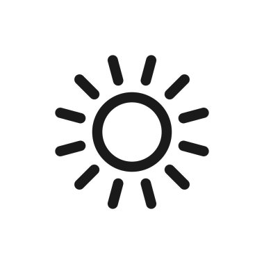 Güneş ikonu vektörü. güneş çizgisi vektör simgesi