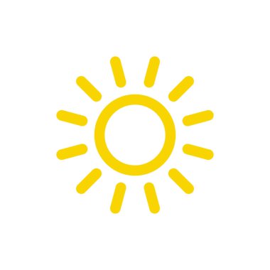 Güneş ikonu vektörü. güneş çizgisi vektör simgesi