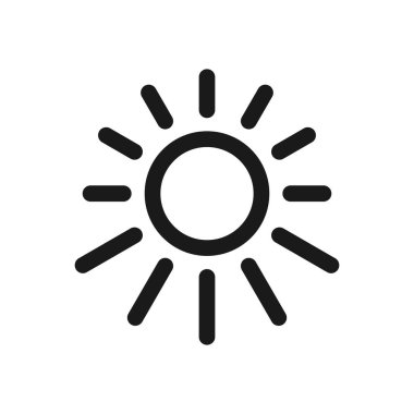 Güneş ikonu vektörü. güneş çizgisi vektör simgesi