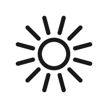 Güneş ikonu vektörü. güneş çizgisi vektör simgesi