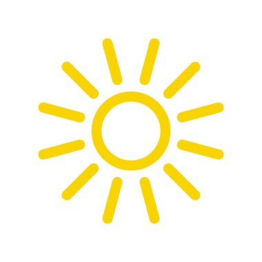 Güneş ikonu vektörü. güneş çizgisi vektör simgesi