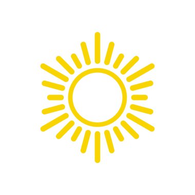 Güneş ikonu vektörü. güneş çizgisi vektör simgesi