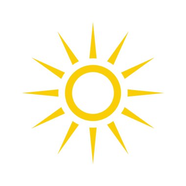 Güneş ikonu vektörü. güneş çizgisi vektör simgesi