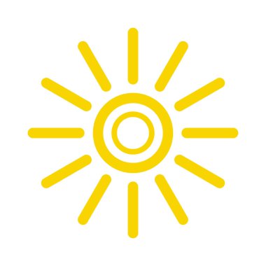 Güneş ikonu vektörü. güneş çizgisi vektör simgesi